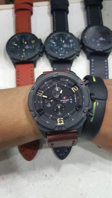 JAM TANGAN PRIA MERK SWISS ARMY ORIGINAL MODEL EXPEDITION 6381 KULIT
