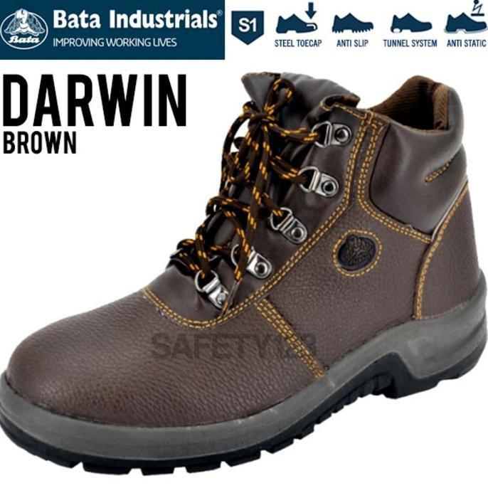 Bata Darwin Brown Cokelat Coklat Sepatu Safety Shoes Industrials Murah - E7vaeh