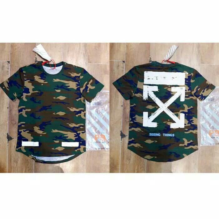 Baju Fashion Branded Off White Camo C/O Virgil Abloh Arrow Seeing Things Kaos Pria Wanita Unisex Tshirt Import MIRROR QUALITY