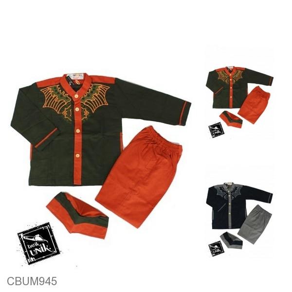 Mila Style - Baju Setelan Koko Anak Hanan Motif Mbunder 0,1,2 CBUM945 - Multicolor