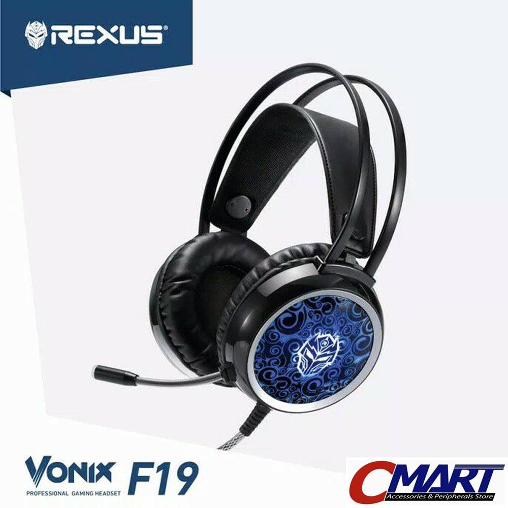 Headset Gaming Rexus F19 Vonix Headphone Head Set F 19 - BLACK