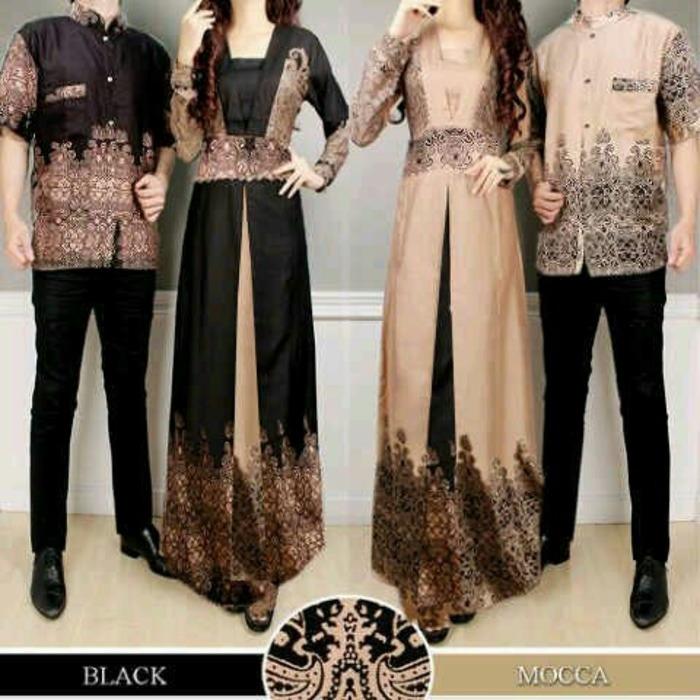 Kenzmal Maxi Gamis Dress Muslim Batik Couple Pasangan Liana Untuk Pesta