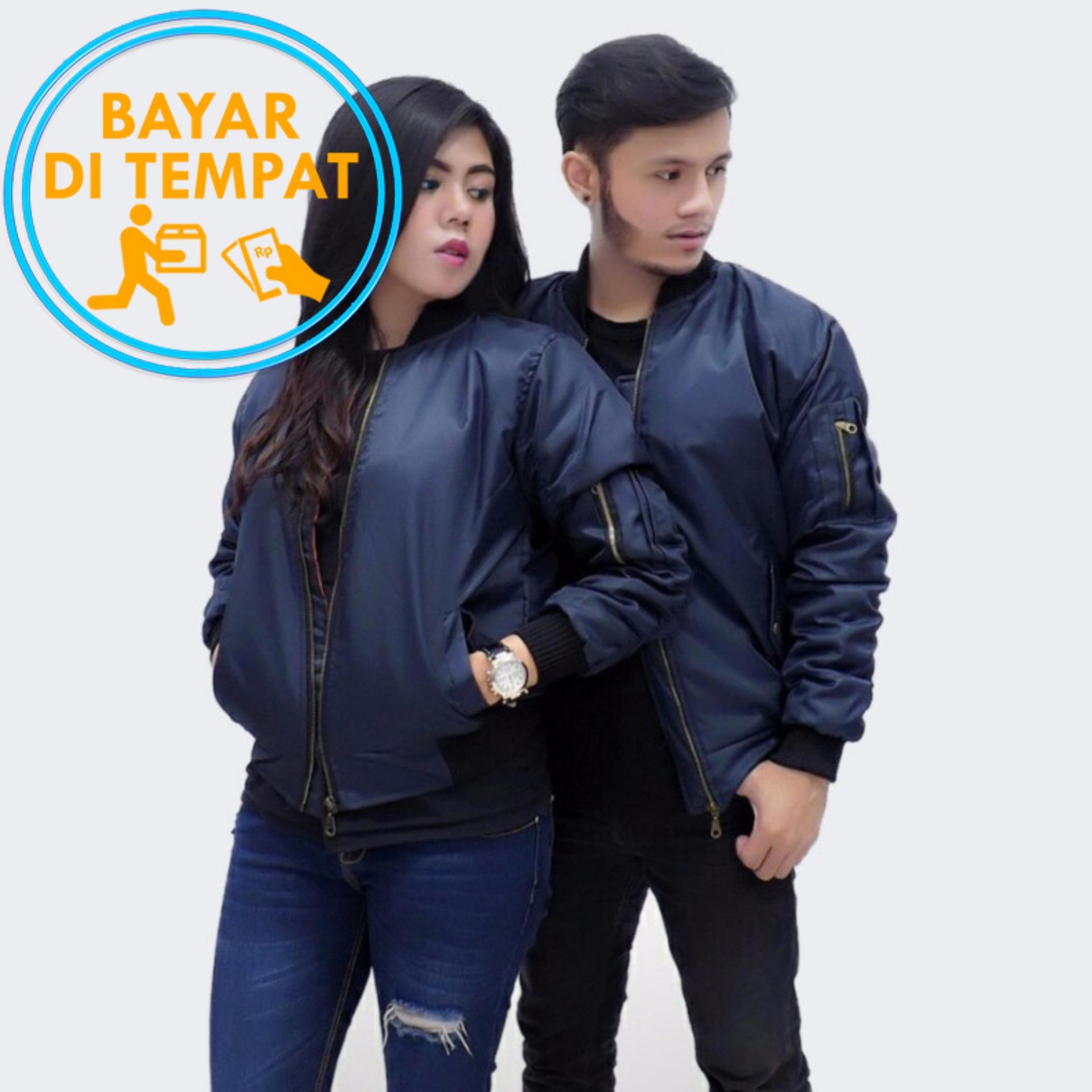 Jaket Murah Bomber Couple Navy