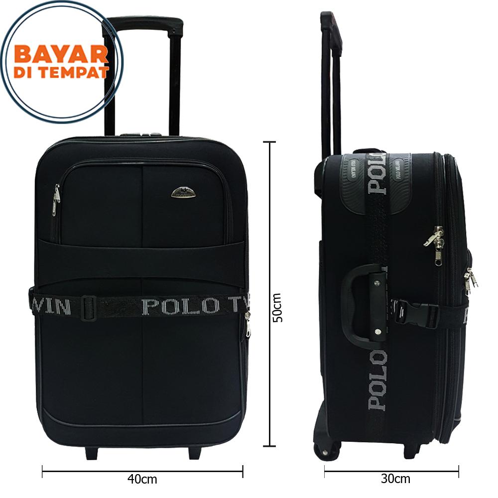 Koper Polo Koper Bahan Koper Kain Koper Murah Koper Baju Koper Travel Size 20 Inchi 2218 Koper Polo Koper Import Koper Kabin Koper 20 in Original Import Expandable - Black