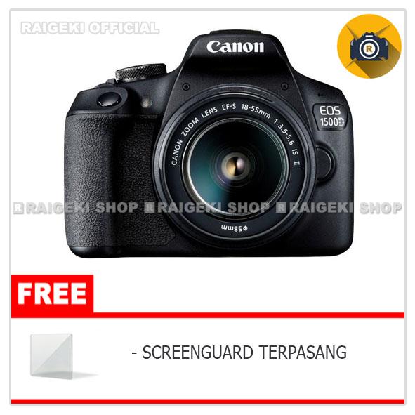 Canon EOS 1500D Kit 18-55mm IS II Kamera DSLR - Free Screenguard Terpasang