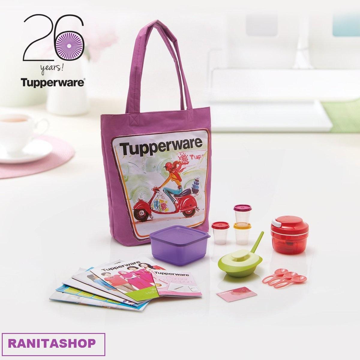 Tupperware Member Kitbag ( Turbo Chopper + Sambal Dish + Small Summer Fresh + Midget + small spoon + Tas )