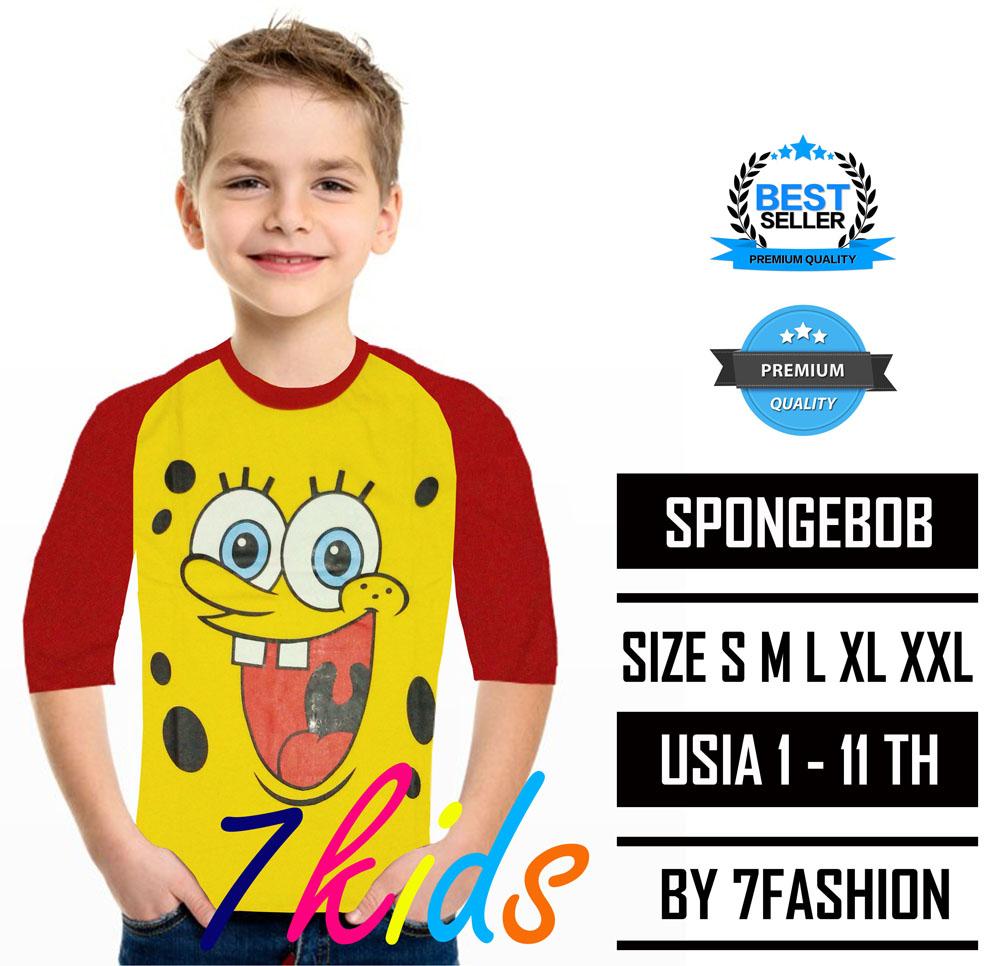7kids terlaris new spongebob / kaos anak laki laki perempuan / pakaian anak / baju anak harian atasan / fashion pria wanita / kaos cowok cewek / kaos kartun lucu / kaos murah grosir / kaos karakter super hero