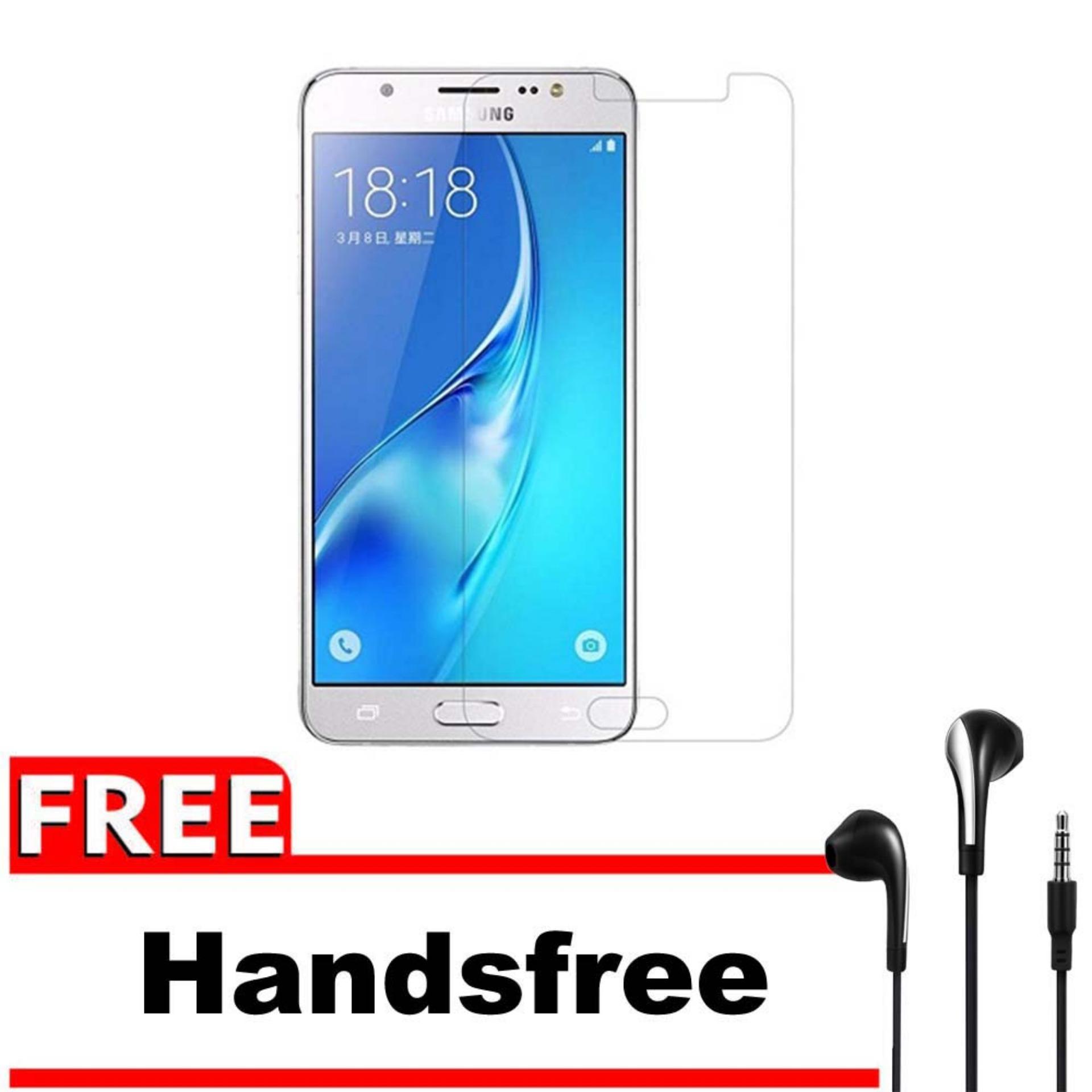 Vn Samsung Galaxy Grand Max / 4G LTE / Duos Tempered Glass 9H Screen Protector 0.32mm + Gratis Free Handsfree Earphone Headset Universal - Bening Transparan