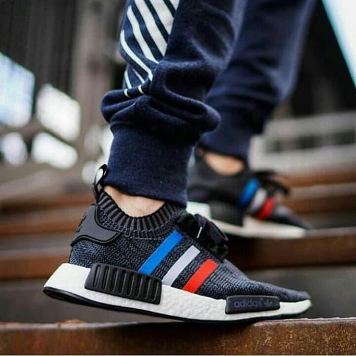 Adidas NMD Tricolor Primeknit Black Premium Original / sepatu lari - Kw0FjJ