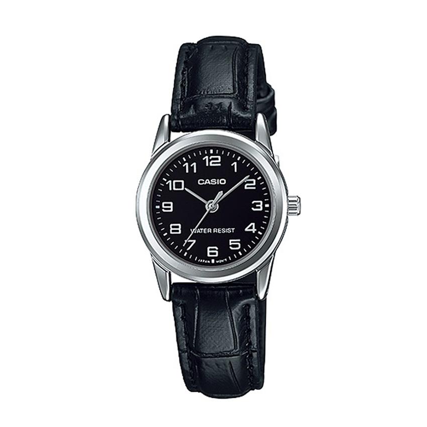 CASIO ORIGINAL Standard LTP-V001L-1B - Jam Tangan Wanita - Hitam - Kulit