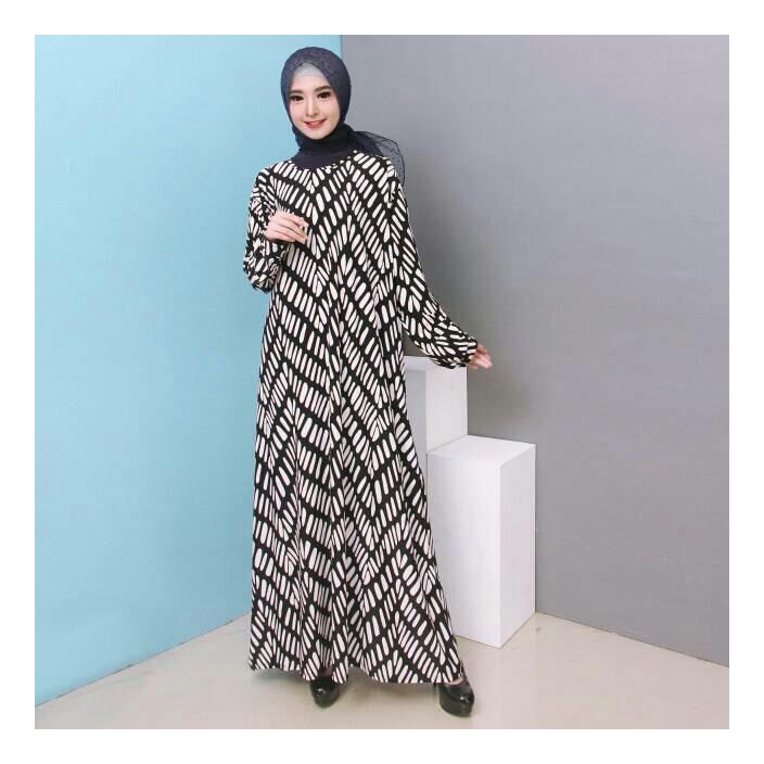 Baju Gamis Wanita Ukuran Jumbo Bahan Jersey Korea 9639