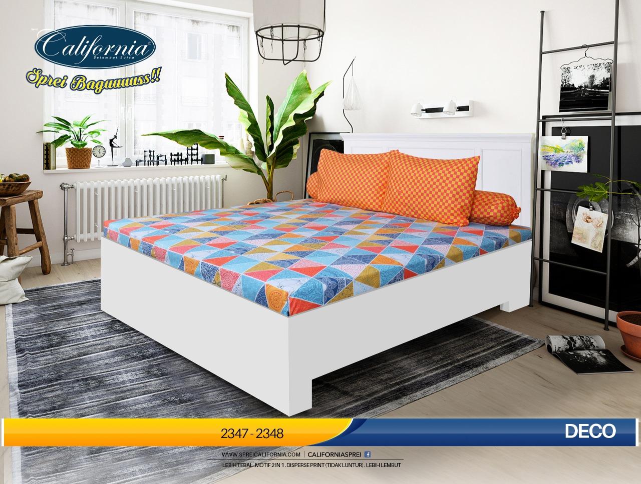 Sprei CALIFORNIA Motif DECO 180 x 200 cm King Size batik modern