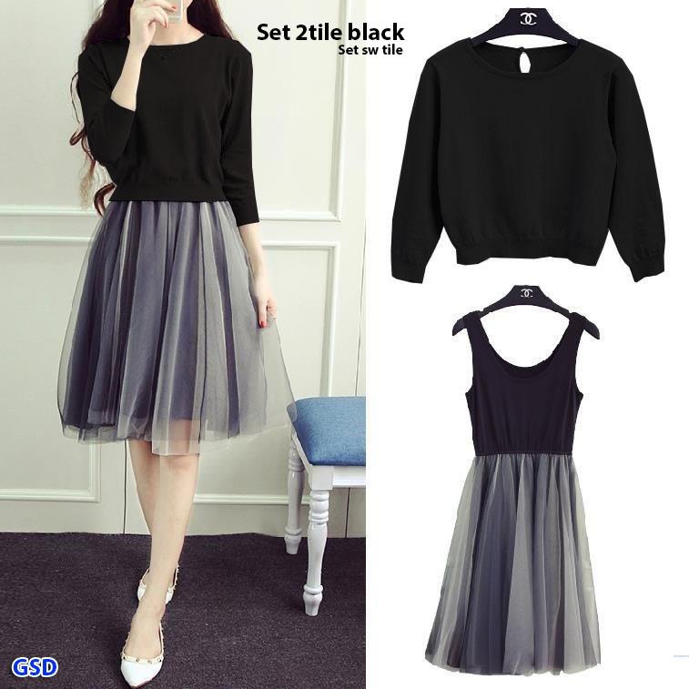 GSD - Baju Setelan Wanita / Baju Anak Remaja / Sweater Cewek / Baju Wanita Terbaru - Setelan Sw Tile
