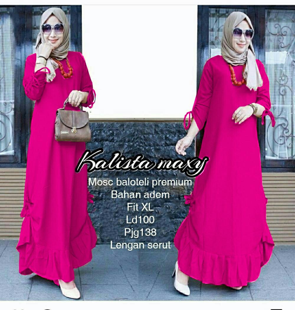 Ayako Fashion Long Sleeve Maxi Lissandra / Lengan Serut / Dress Muslim / Baju Muslim (11 Warna)