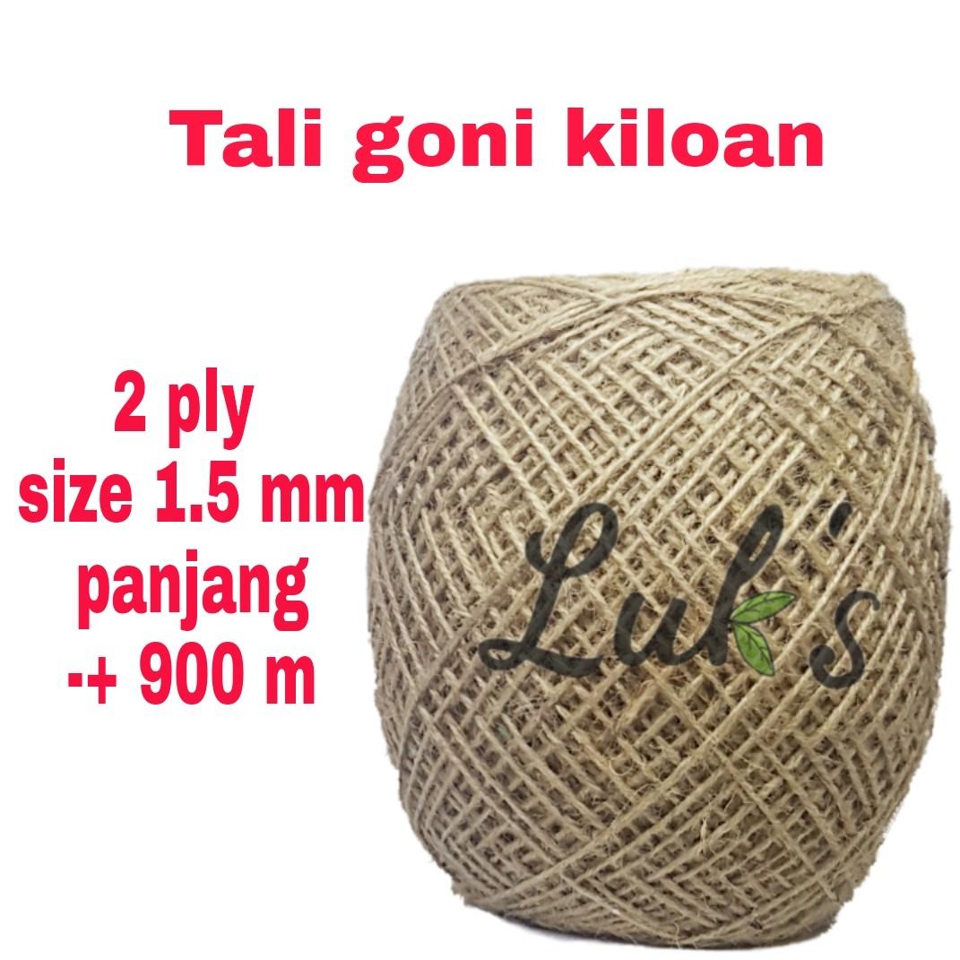 Tali goni 2 ply 1.5 mm 900 meter - tali rami - tali hang tag - goni kiloan - hemp rope - tali jute rope