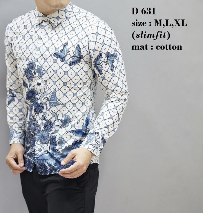 Baju Pria Batik Lengan Panjang Slim Fit Elegan D631 TERLARIS