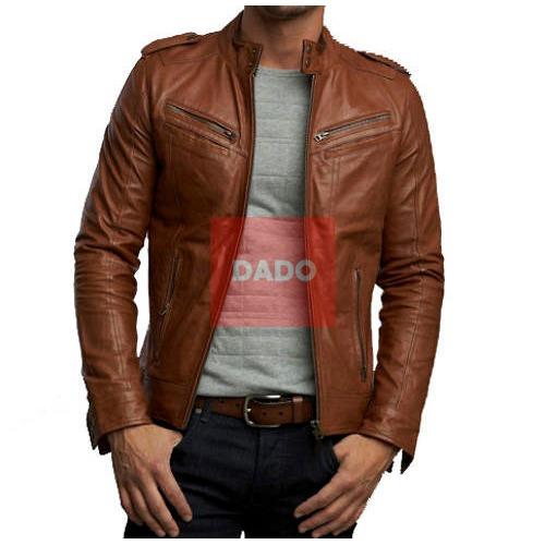 Jaket Kulit Sintetis Saku 6 Racing Touring Motor Pria