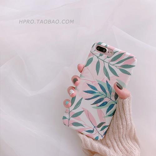 Gaya Korea Casing HP 6 Plus/IPhone7plus Karakter Daun Apple ID Bungkus Penuh