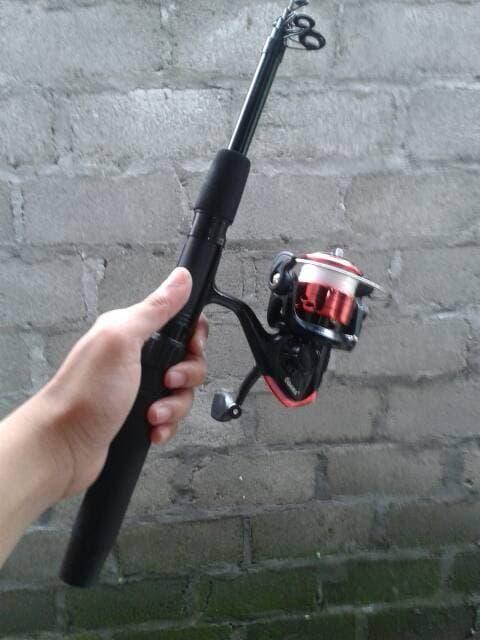 HARGA PROMO!!! 1 set alat pancing / joran + reel + senar + kail ( tegek, ril, real ) - UxWUSA