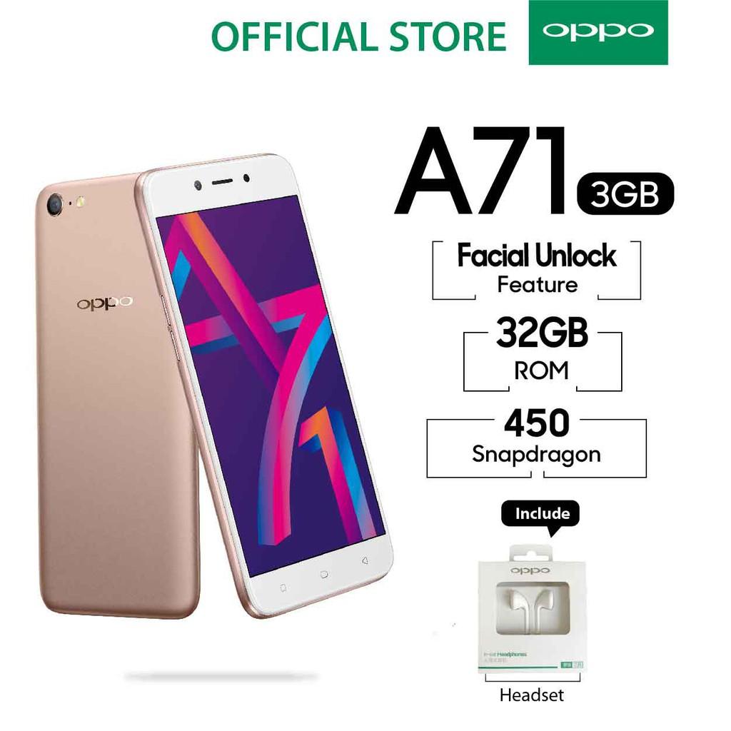 Oppo A71 3GB/32GB ( Free Ongkir, Cicilan Tanpa Kartu Kredit, Garansi Resmi Oppo Indonesia)
