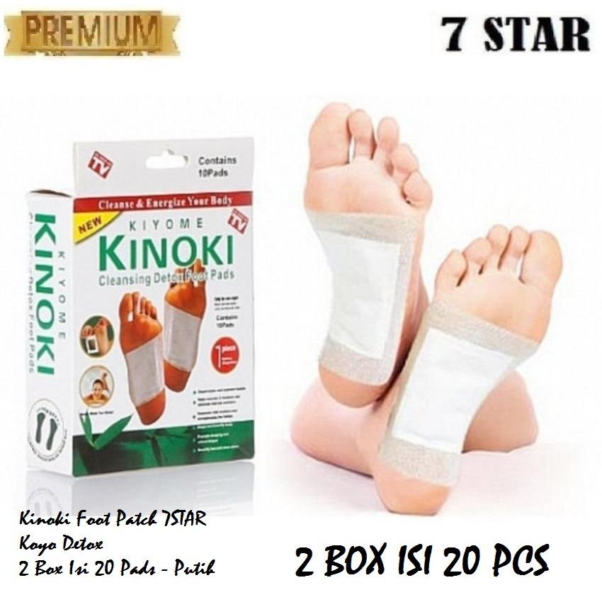 2 BOX 20 PCS Koyo Kinoki Original - Kinoki Foot Patch 7STAR Koyo Detox 2 Box Isi 20 Pads - Putih