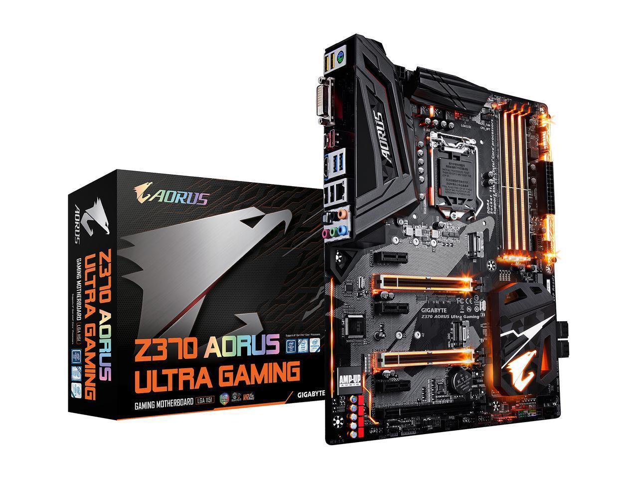 Gigabyte Motherboard Z370 Aorus Ultra Gaming - LGA 1151 (300 Series) Intel Z370 HDMI SATA 6Gb/s USB 3.1 ATX Intel Motherboard - Hitam