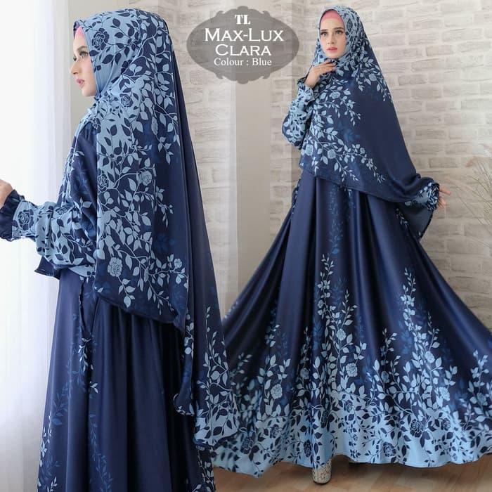 Syari Max Lux Clara Navy TL - Gamis Wanita Maxmara Navy
