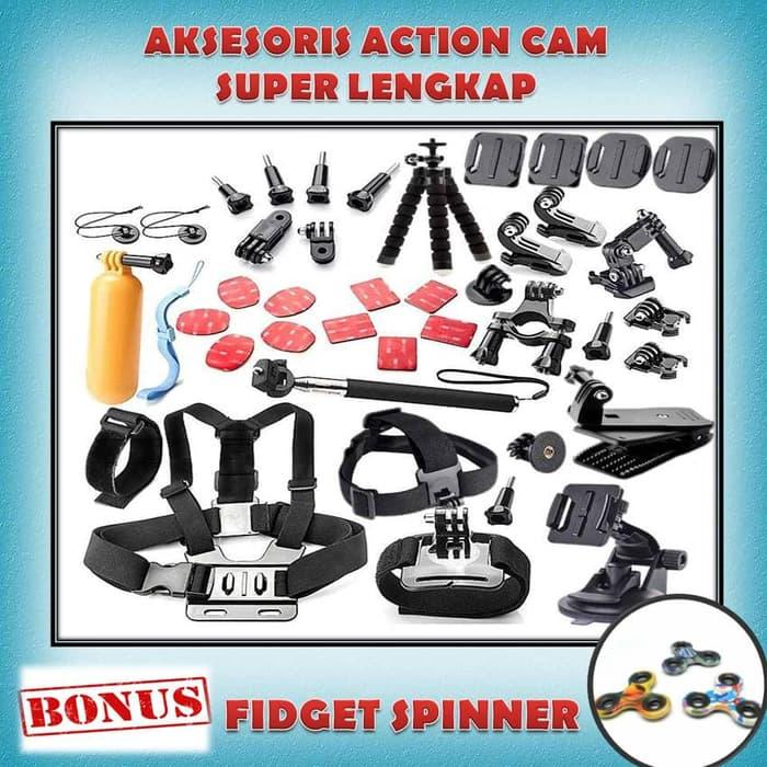 Ready! Aksesoris Lengkap Full Set For Action Cam Xiaomi Yi Gopro Brica Sjcam - ready stock