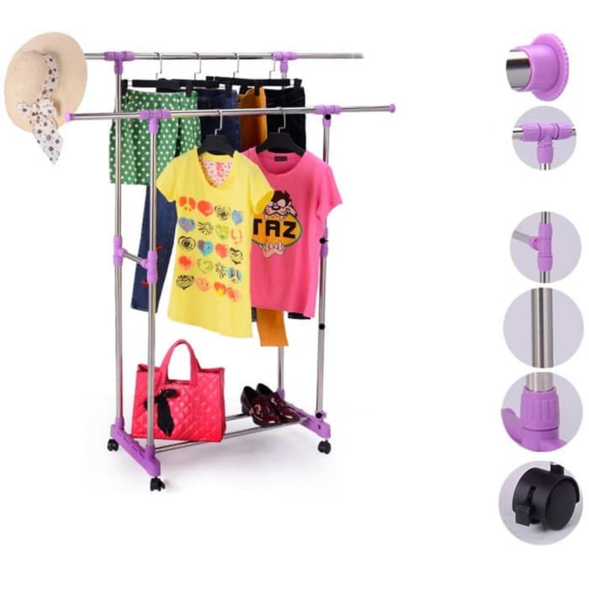 Lemari Gantung Baju Lemari Pakaian Gantung Lemari Baju Gantung Lemari Plastik Anak Lemari Pakaian Terbaru Lemari Baju Tanpa Cover MHX25 Violet