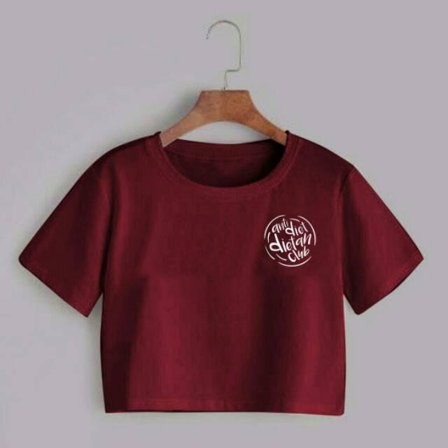 ANTI DIET CROP TEE / ATASAN WANITA / FIT TO L / BAJU MURAH / TUMBLR / KAOS / MODEL BARU / FASHION