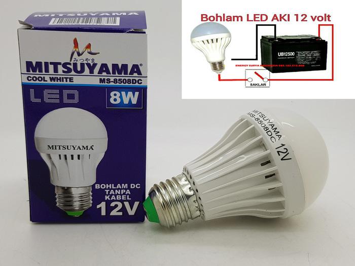 ORIGINAL - Merk MITSUYAMA 8W E27 LAMPU LED 12V DC LED ( LAMPU SOLAR CELL )