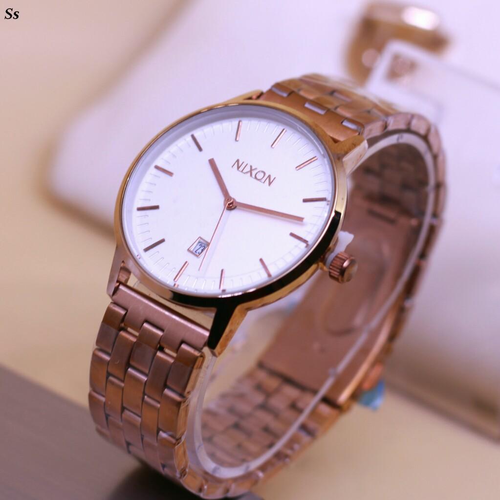 Jam Tangan Nixon Hennesey Premium - Limited Edition Elegan Mewah Series-Pria Wanita Formal Kasual Terbaru-Women Men Trendy Watch-Stainless Premium Strap-Kulit Stainless Kekinian Sporty Fashionable Free 2 Sony Battery & Exclusives Autenthic Box