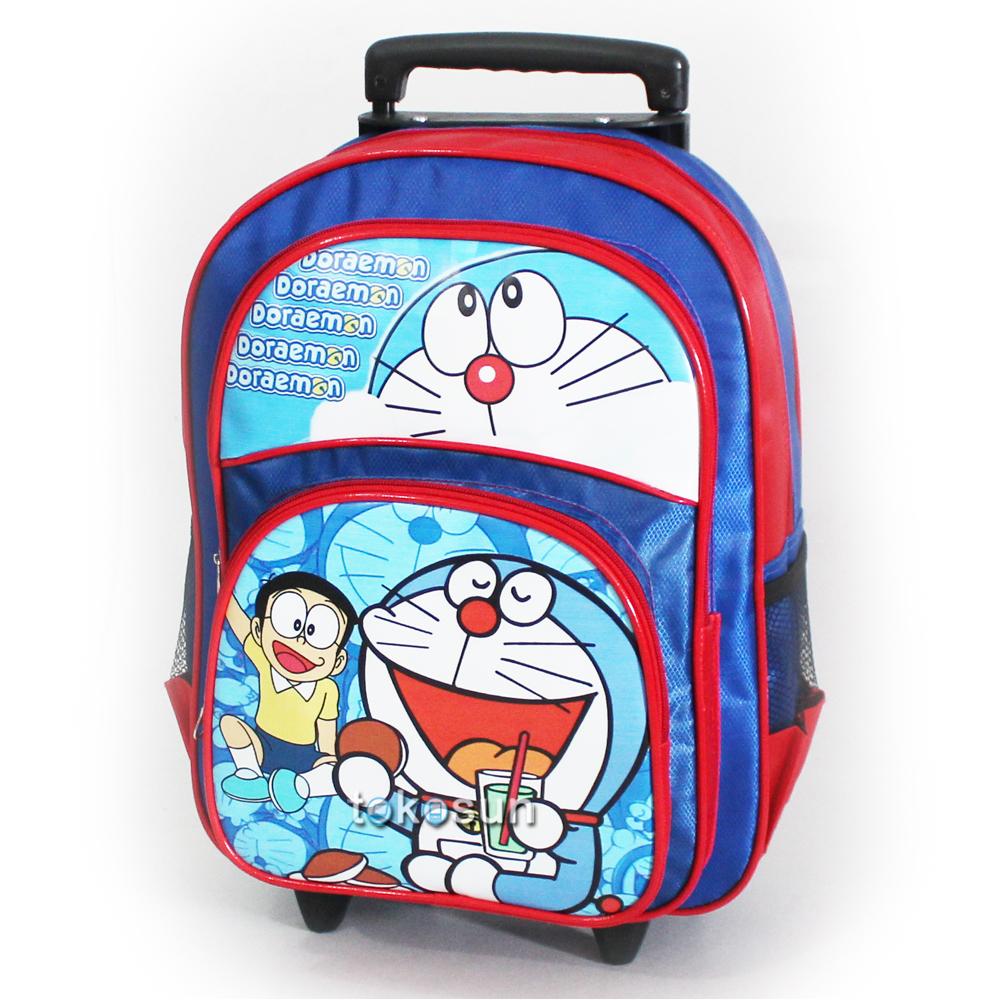 Tas Trolley Anak Sekolah SD Karakter Doraemon 3 Kantong