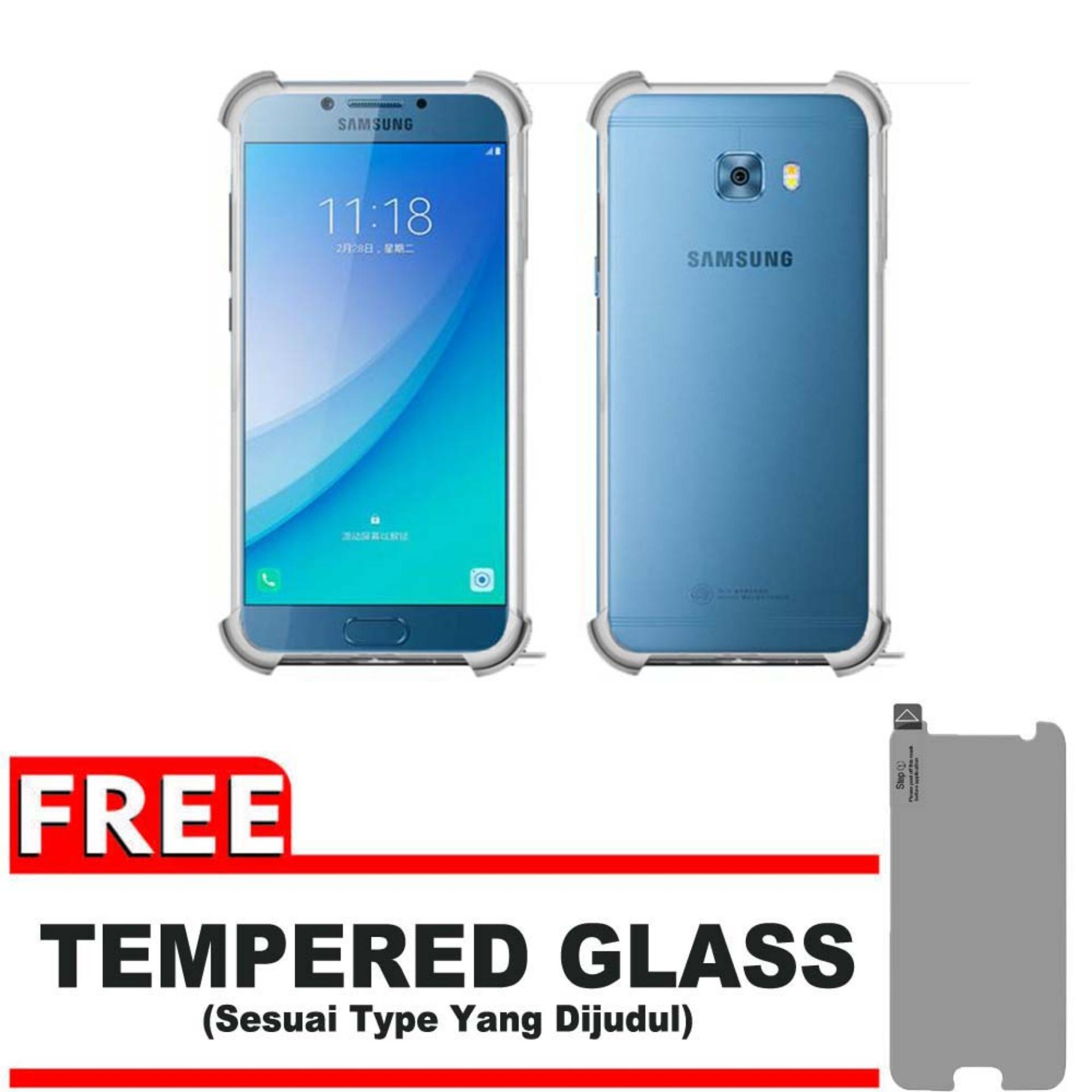 ShockCase for Samsung Galaxy C5 Pro / 4G LTE / Duos | Premium Softcase Jelly Anti Crack Shockproof - Gratis Free Tempered Glass Protector - Transparan