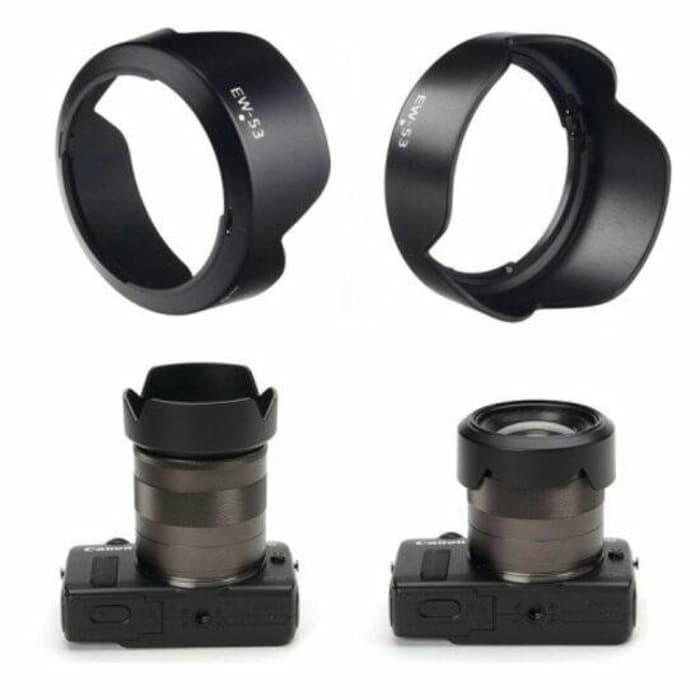PALING DICARI LENSHOOD EW53 FOR KAMERA CANON MIRRORLESS - LENS HOOD EW 53 FOR EOS M