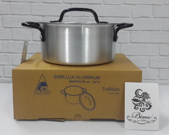 Original BIMA PANCI ALUMINIUM SAUCEPOT 20CM 3,0LITER MADE IN INDONESIA - A002