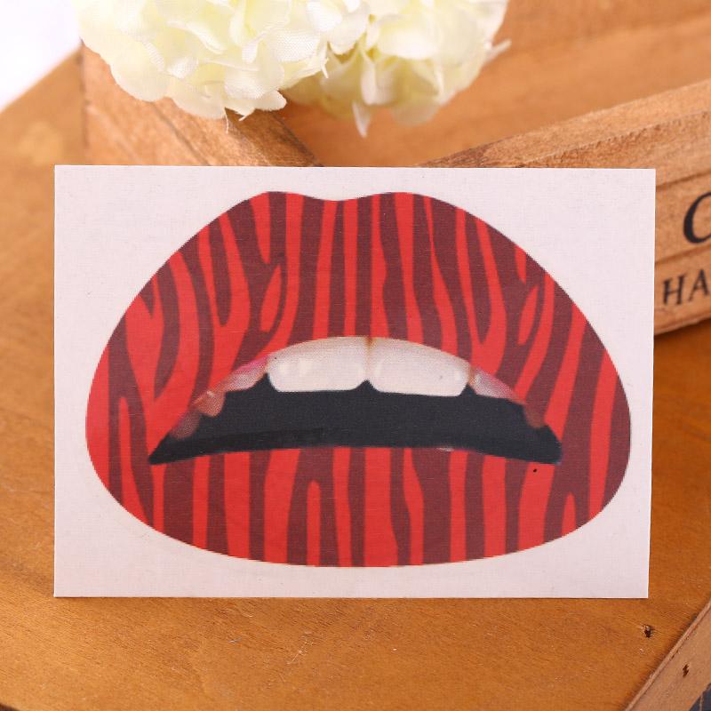 Acelit Sexy Colorful Lip Sticker Temporary Tattoo Sticker Transfers Lipstick Art Party