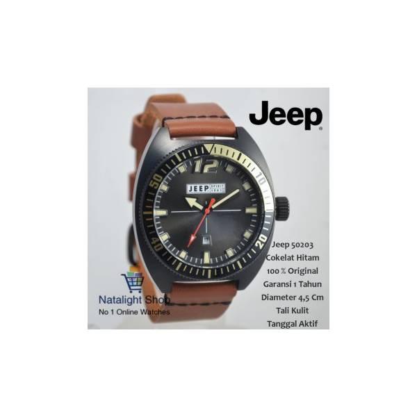 Jam Tangan Pria Jeep 50203 Kulit Elegan Mewah 100 % Original