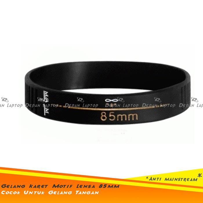 Ready!!! Gelang Tangan Model Lensa 85Mm Warna Hitam Tulisan Kuning Unik Keren - ready stock