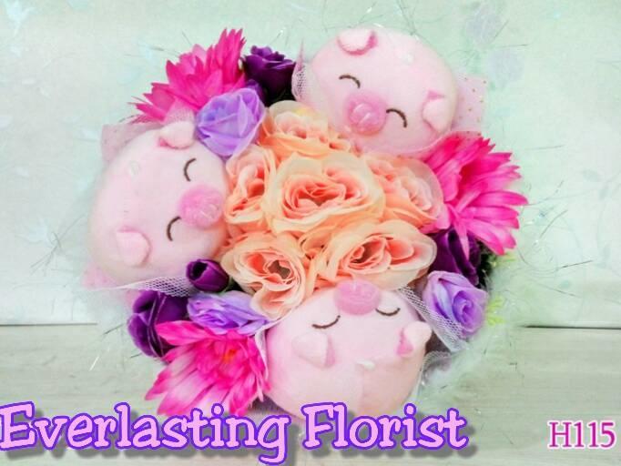 Buket Piggy Pig H115 ( Bucket Boneka , Bouquet Bunga ) - 3W8m9Za