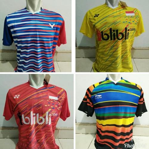 Kaos Badminton Yonex, Li-Ning, Victor Lokal