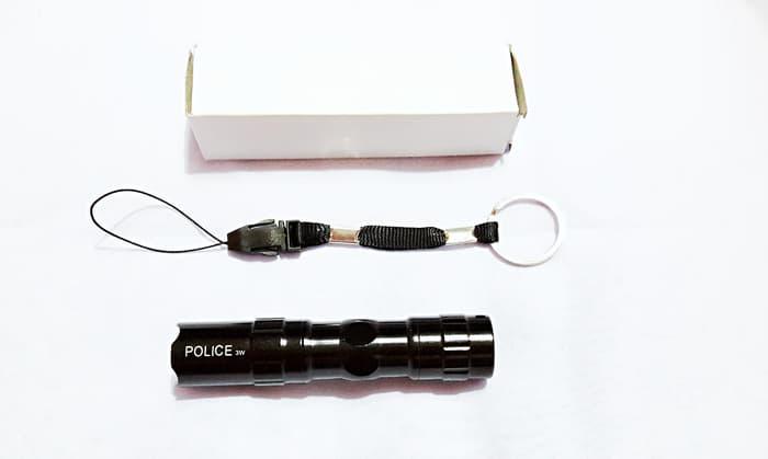 Senter POLICE 3W Mini LED Flashlight Lamp Lampu Emergency Batery AA
