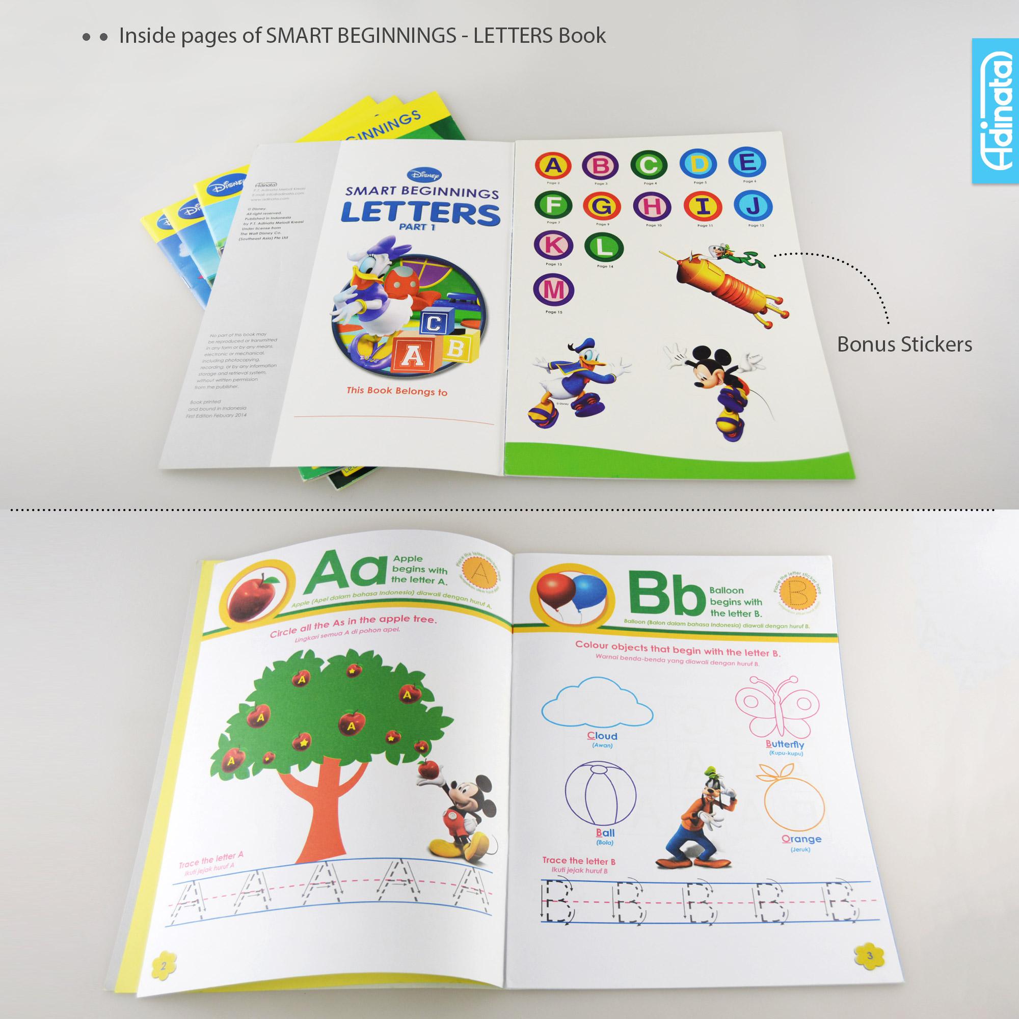 Buku aktivitas Disney Smart Beginning activity book TK A B Letter Part 1