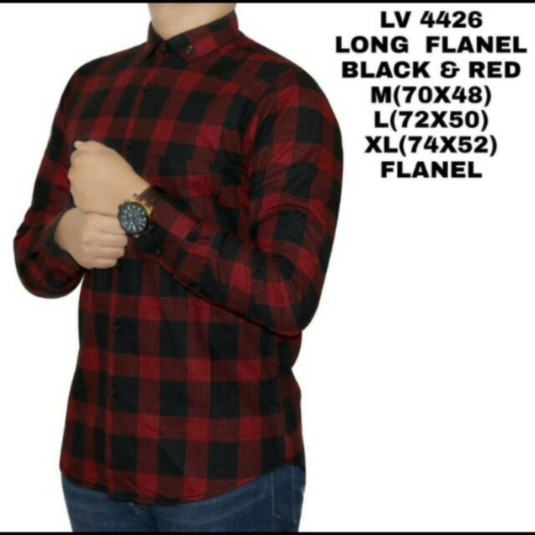 kemeja flanel kotak hitam merah / kemeja flannel / planel / plannel