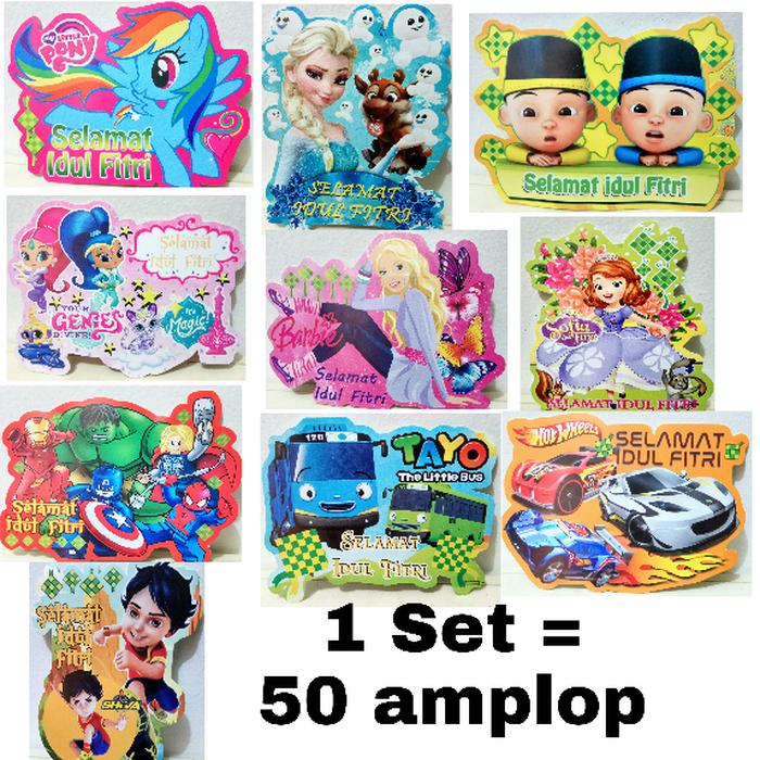 TERLARIS Amplop lebaran / Angpao Idul Fitri Card Fancy (1 set: 50 amplop)
