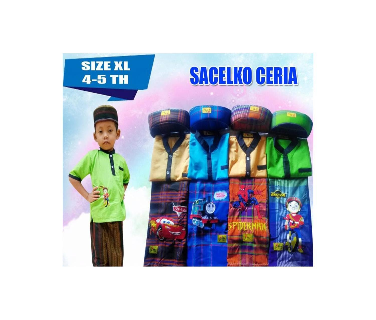 Sarung Celana Koko dan Peci Karakter Kartun Lucu Sarung Instan Anak