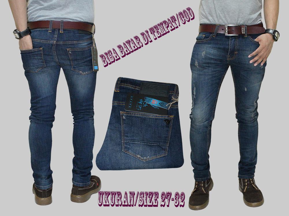 Celana jeans skinny / slimfit / pensil pria - Abu-abu gray