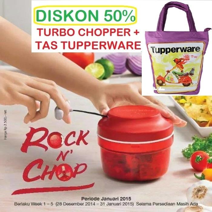 Tupperware Tas + Turbo Chopper Alat Cacah Makanan Kacang Buah Sayur