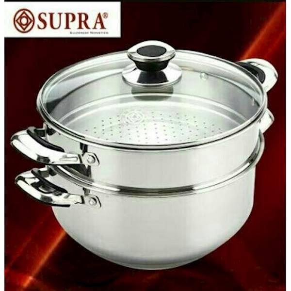 Panci Steamer Supra Susun 2 (32Cm) Stainless Steel Tebal - Ybeiqw