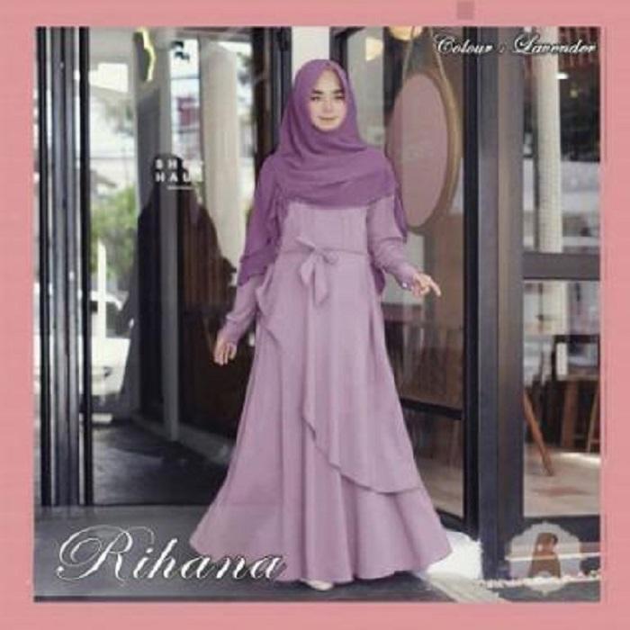 BajuReady 14946 E55 PAKAIAN WANITA DEWASA BUSANA MUSLIM CEWE SYAIR GAMIS MAXI MAXY LENGAN PANJANG DRESS PESTA WARNA LAVENDER MURAH TERMURAH MODIS KEKINIAN